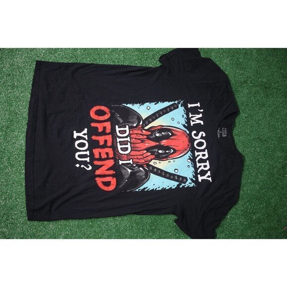 Marvel Deadpool "I'm Sorry, Did I Offend You?" T-Shirt Large | Funny Graphic Tee - Picture 1 of 5